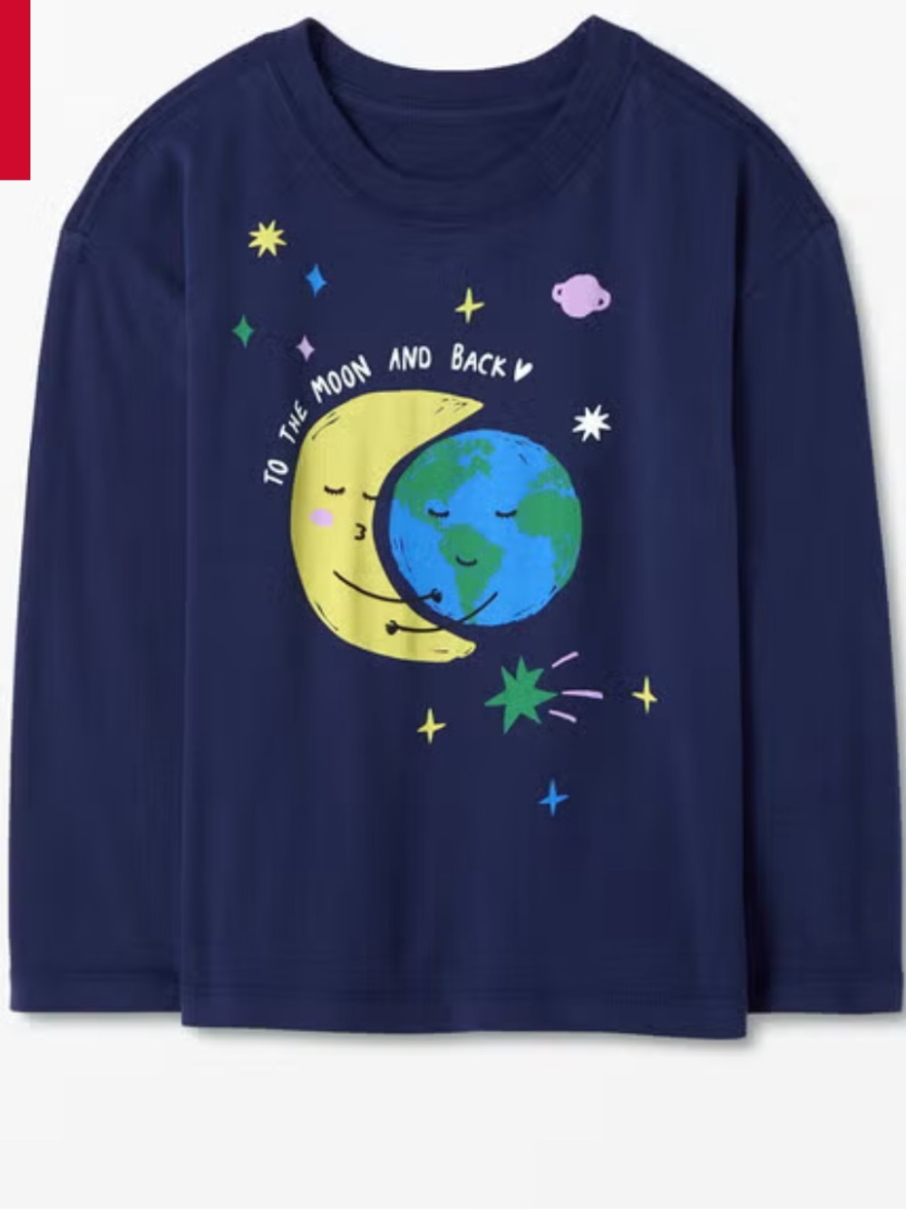 NWT Hanna Andersson Kids Navy 'To The Moon and Back' Long Sleeve Tee